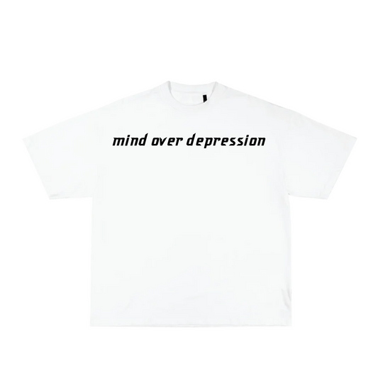 Mind over depression white tee