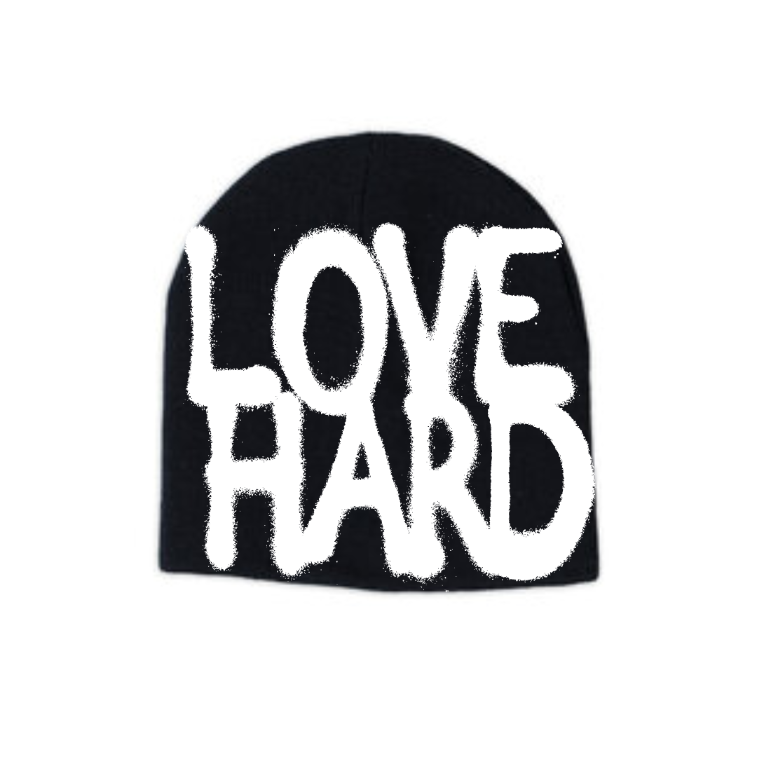 *pre order*  Black LOVE HARD Beanie