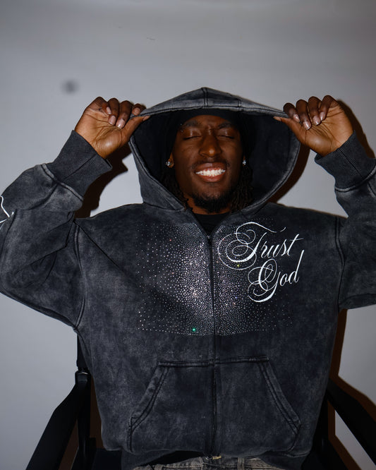 Characoal Trust God Zipup