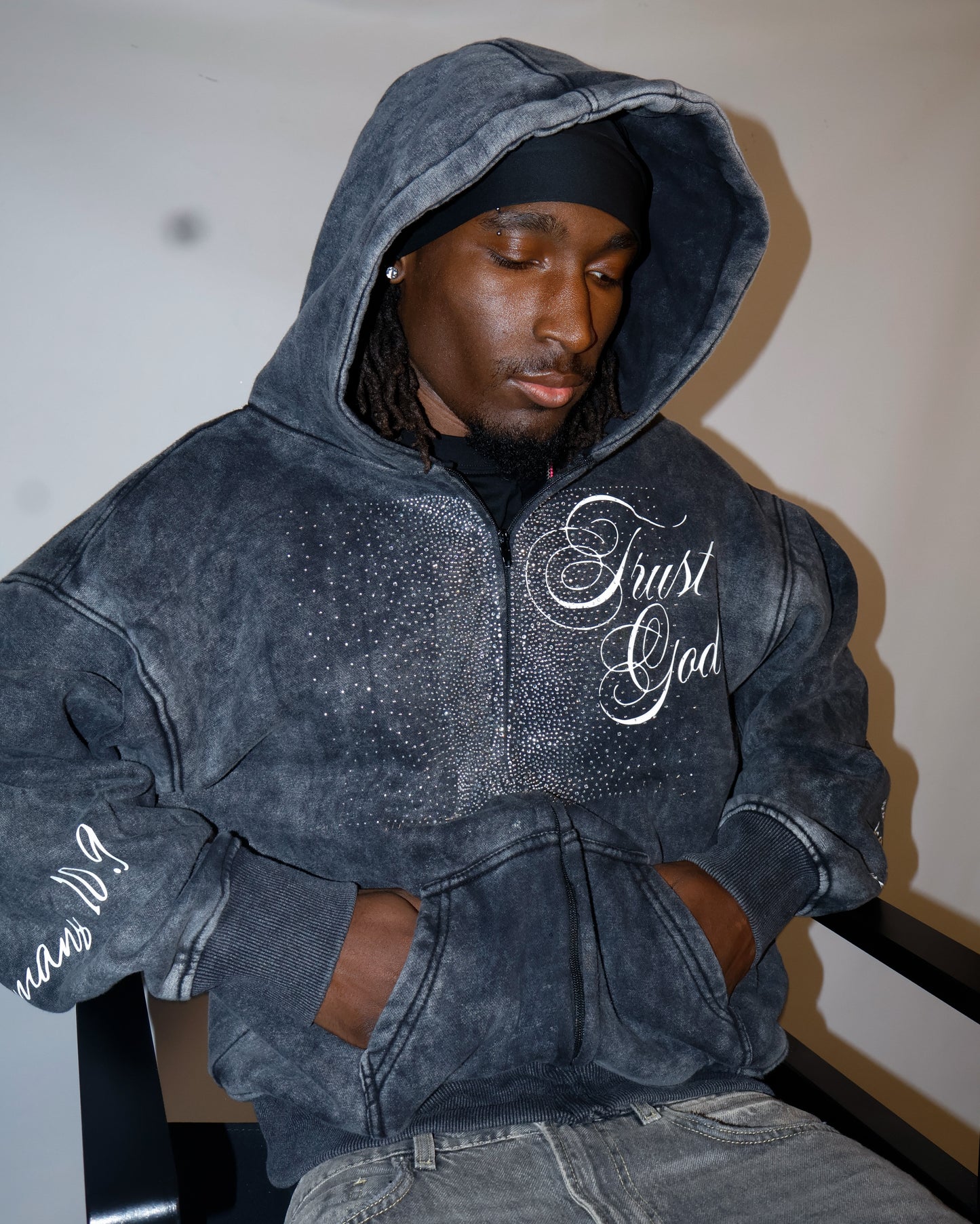 Characoal Trust God Zipup