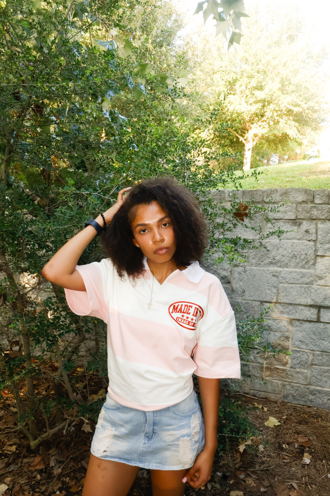 Made in The Image Of God Pink Polo