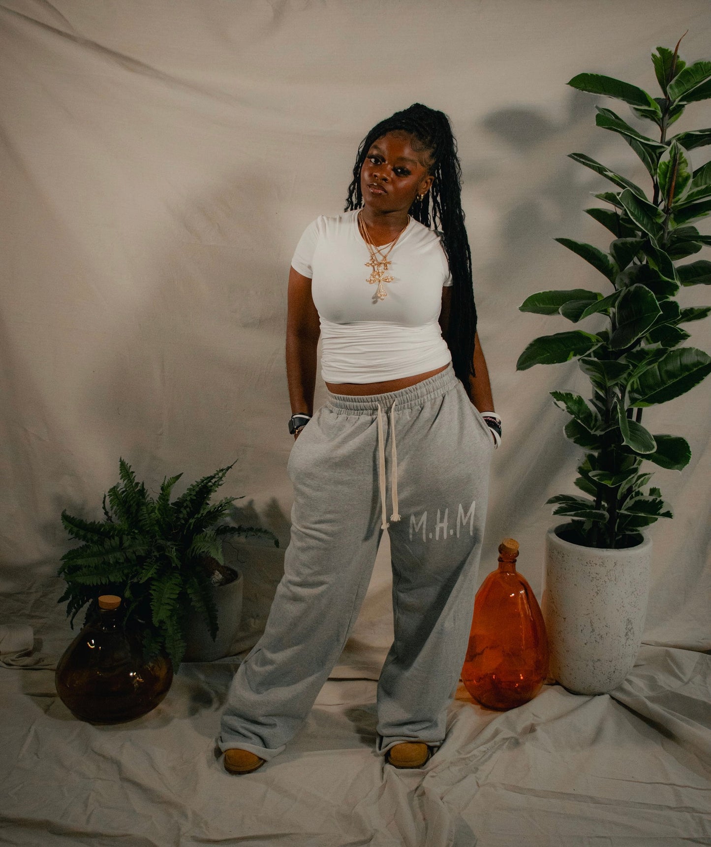 LIMITED GREY MHM BAGGY SWEATS