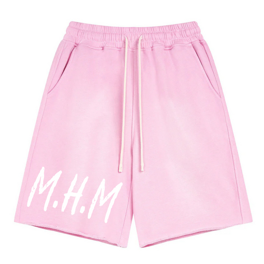 Pink MHM Acid Washed Shorts
