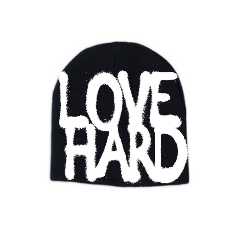 Black LOVE HARD Beanie