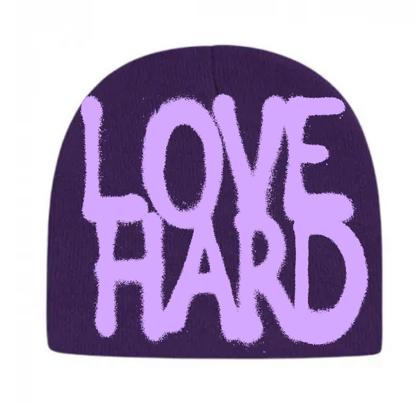 Purple LOVE HARD Beanie