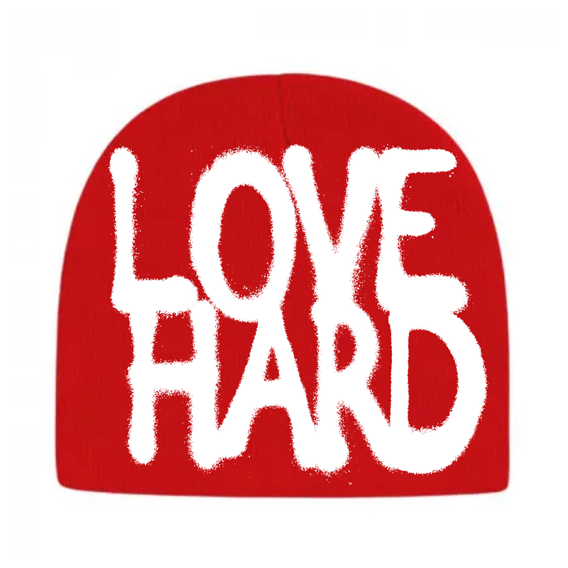 Red LOVE HARD Beanie