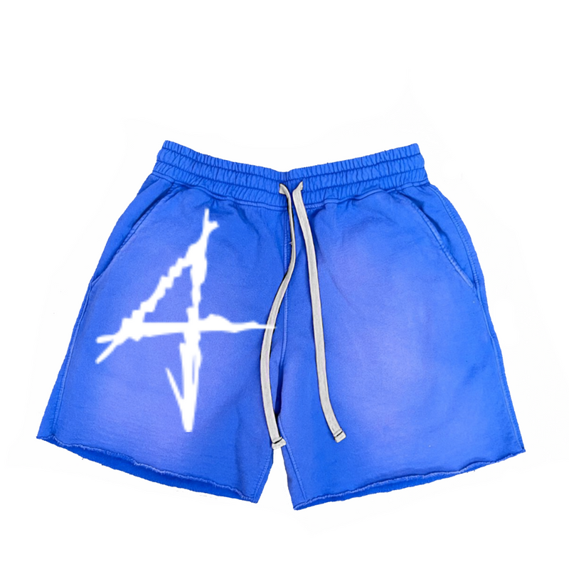 Blue 4 Acid Washed Shorts