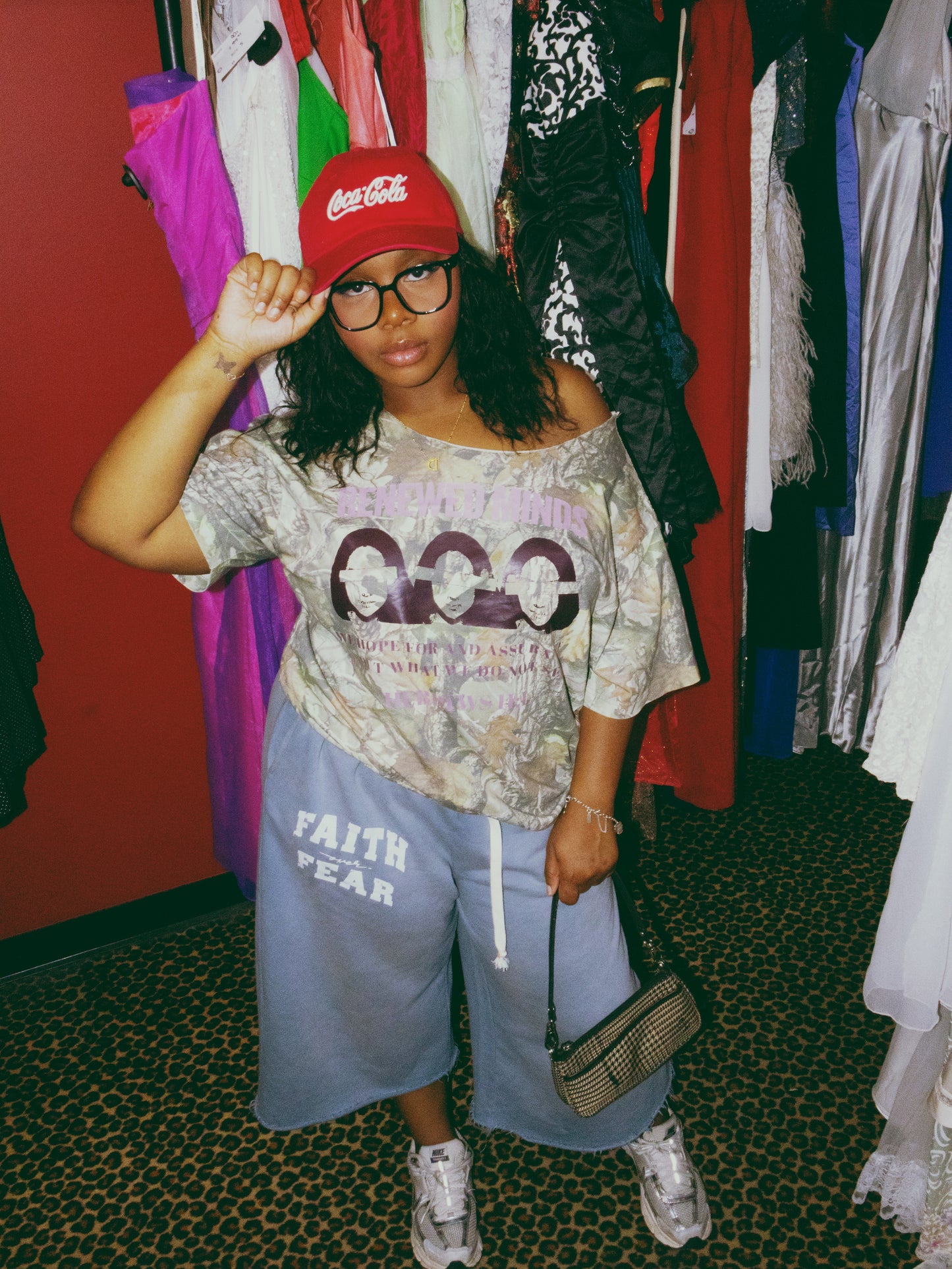 Faded Blue Faith Baggy Shorts