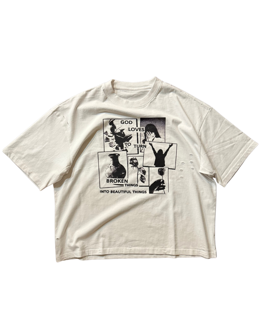 God Loves Distressed tee