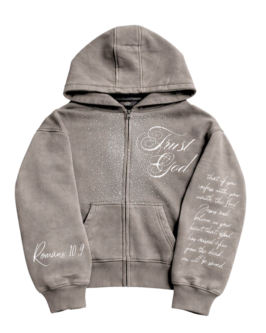 Grey Trust God ZipUp