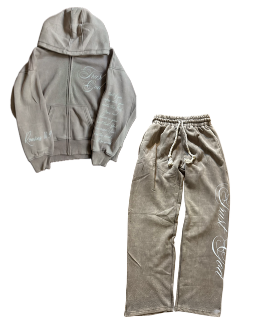 Grey Trust God Sweatset
