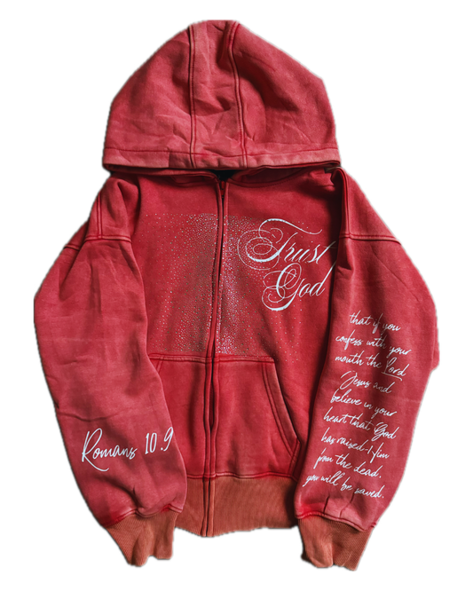 Crimson Trust God Zipup