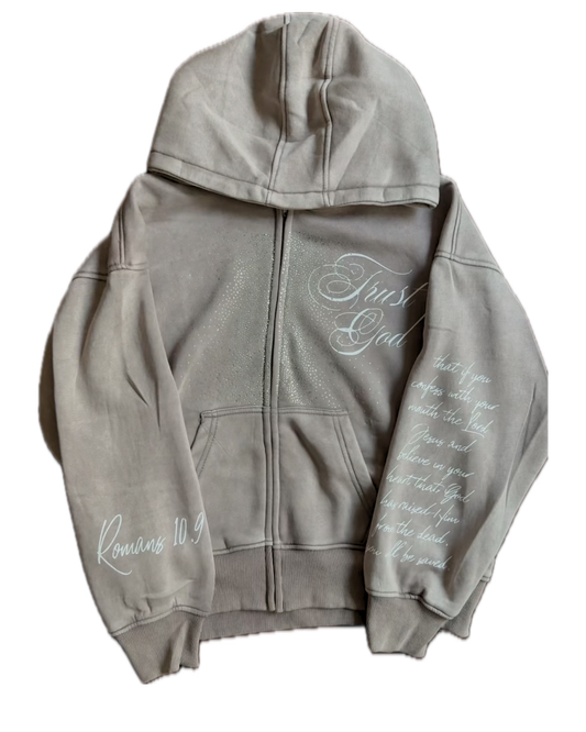 Grey Trust God ZipUp