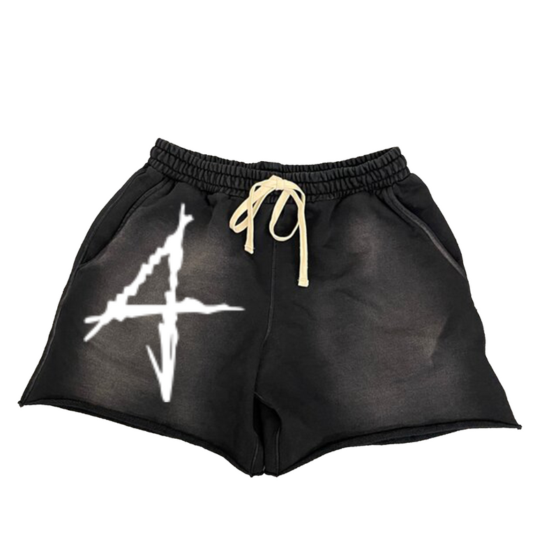 Black 4 Acid Washed Shorts