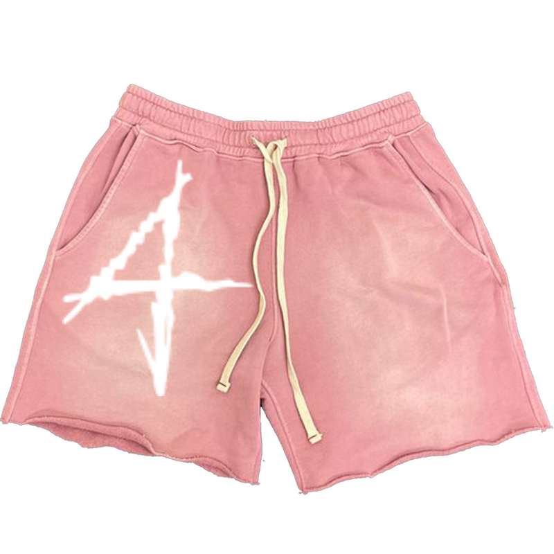 Pink 4 Acid Washed Shorts