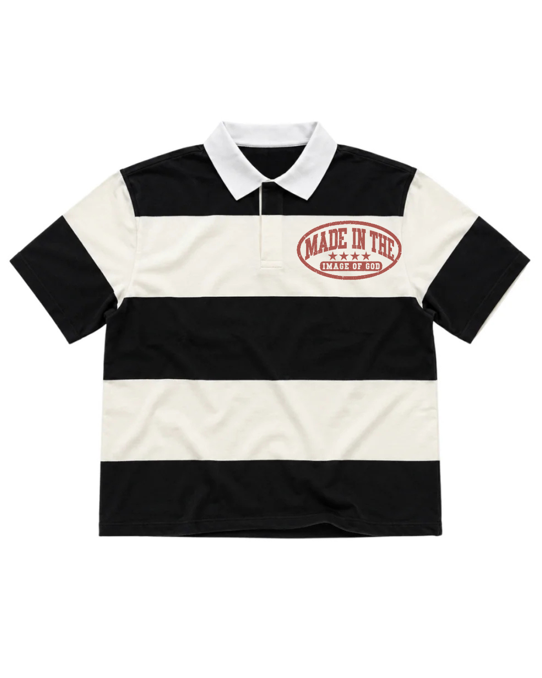 Made in The Image Of God Black Polo