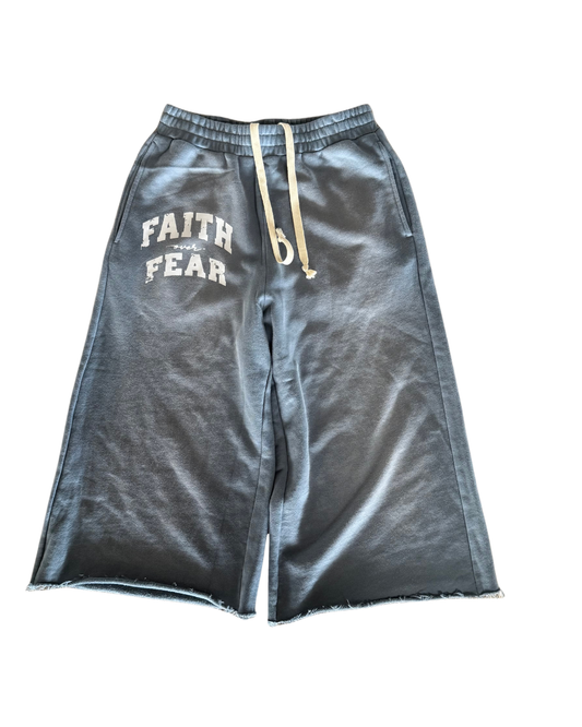 Faded Blue Faith Baggy Shorts