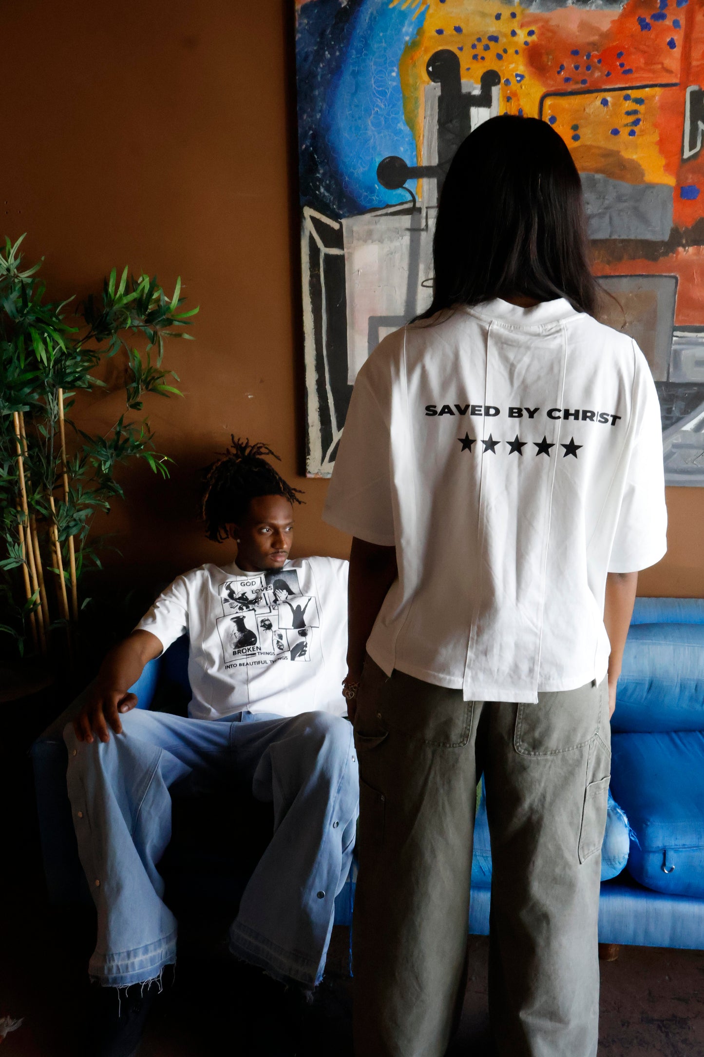 God Loves 7 Panel tee