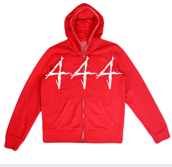 Red 444 Zip up hoodie